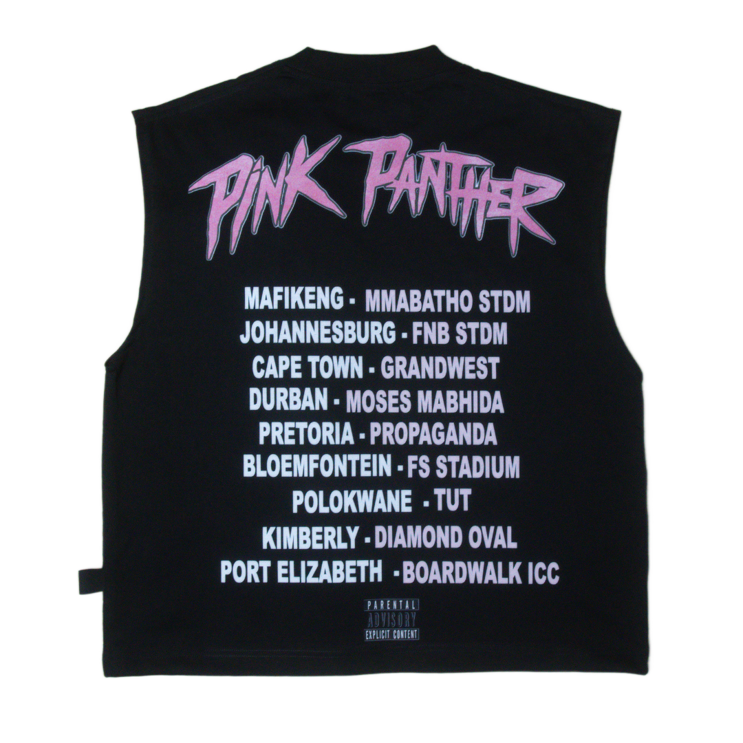 Vintage Pink Panther Sleeveless Tee - Black