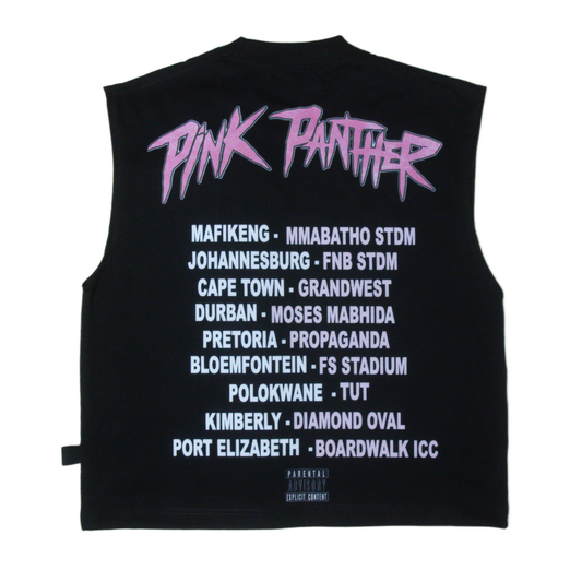 Vintage Pink Panther Sleeveless Tee - Black