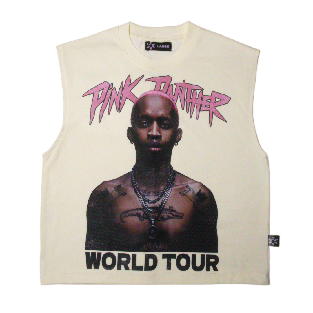 Vintage Pink Panther Sleeveless Tee - Off White