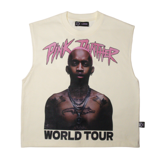 Vintage Pink Panther Sleeveless Tee - Off White